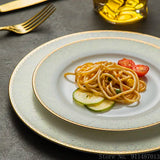 Qfdian  European Light Luxury Bone Porcelain Tablewares Retro High Beauty Home Kitchen Restaurant Supplies Western Food Dinner Plate 1Pc