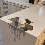 Qfdian  Minimalism Stainless Steel Flowing Water Droplet Decoration Reflective Surface Artwork Desktop Decoration Home Decoration