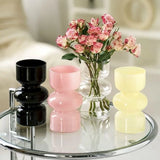 Qfdian  European Retro Glass Vase Water Nourishing Flower Arrangement Container Desktop Dining Table Flower Arrangement Vase Decoration