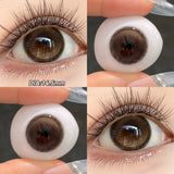 Qfdian  2pc Colored Contact Lenses Crystal Blue Big Eyes Doll Eyes Natural Black Gray Pupils  Lens Brown Sparkles Contact Lenses