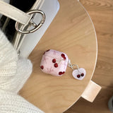 Qfdian  Pink Bow Cherry Suitable For Iphone Headphone Protective Case Airpods4 Wireless Bluetooth Headphone Case Airpodpro2