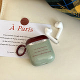 Qfdian Korean Cute Matcha Green Good Lucky Girl Soft Headphone Protection Cover For AirPods 1 2 3 4 Pro 2 3nd Generation Earphone Case