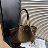 Qfdian Autumn and Winter Deerskin Velvet Underarm Bag Women's New Large Capacity Vintage Tote Bag Fashion All-Matching Female Commuter