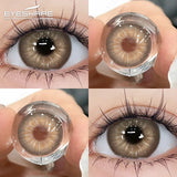 Qfdian 1Pair New Colored Contact Lenses for Eyes Brown Lenses Green Eye Lenses Gray Pupils Yearly Cosmetic Eye Contact Lens