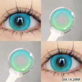 Qfdian 1 Pair New Style Color Contact Lens  Belt Grade 14.2MM  Big Eye  Series  1 Year Use Soft Hydrogel WT: 40%