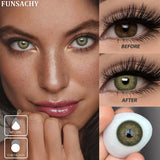 Qfdian  1 Pair Colored Contact Lenses for Eyes Blue Pupil Beautiful Eye Contacts Natural Soft Brown Gray Lenses Yearly Cosmetic