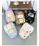 Qfdian High-capacity Casual Contrast Color Backpacks Y2k Aesthetic Transparent Schoolbags Streetwear Students Patchwork Backpack Women