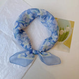 Qfdian  Printed fresh and sweet childlike style small square scarf for women spring and autumn new neck scarf sun protection scarf