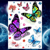 Qfdian  Ankle Flora Cherry Lavender Flash Fake Waterproof Tattoos Temporary Women Arm Chest Tattoo Stickers Body Art Custom Tatoos