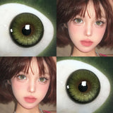 YIMEIXI 1Pair Color Contact Lenses for Eyes Green Eye Lenses Yearly Use with Prescription Myopia Soft Blue Lenses