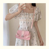 Qfdian Fashion Women Sweet Kawaii Top-Handle Bags Korean All Match Fairy Shoulder Underarm Bag Office Lady Elegant Purses and Handbags
