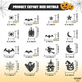 Qfdian  Glitter Black Halloween Garland - Huge, Pack of 10 Halloween Party Decor Garland with Ghost, Witch, Skull, Raven, Pumpkin and