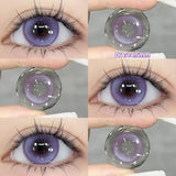 Qfdian  2PCS Colored Contact Lenses Gilding Prescription Contact Lenses Cosmetics Eye Color Fashion Pupils Myopia Violet Lenses