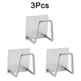 Qfdian Kitchen Sink Accessories organizer shelf Sponges Drain Drying Rack Stainless Steel Kitchen Sponges Holder Self Adhesive Sink