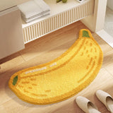 Qfdian  Creative Fruit-shaped Bath Mat Thickened Flocked Microfiber Bathroom Rug Non-slip Water-absorbent Quick-drying Foot Mat