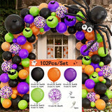 Qfdian  102pcs/Set Halloween Theme with Confetti Balloon Garland Arch Kit for Halloween Party Decorations Holiday Party Decoration
