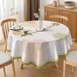 Qfdian  1PC New Simple Style Round Table Cloth Waterproof Oil-proof Anti-scalding Wash-Free PVC Table Cloth Scratch-resistant Durable