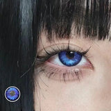 Qfdian Prussian Blue Color Contact Lenses Cosplay Softlens for Eyes Lenses Eyecontacts with Myopia