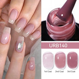 Qfdian 7ml Crystal Jelly Nude Rubber Base Gel Transparent Semi-permanent Varnish UV LED Construction Gel Nail Art Manicure