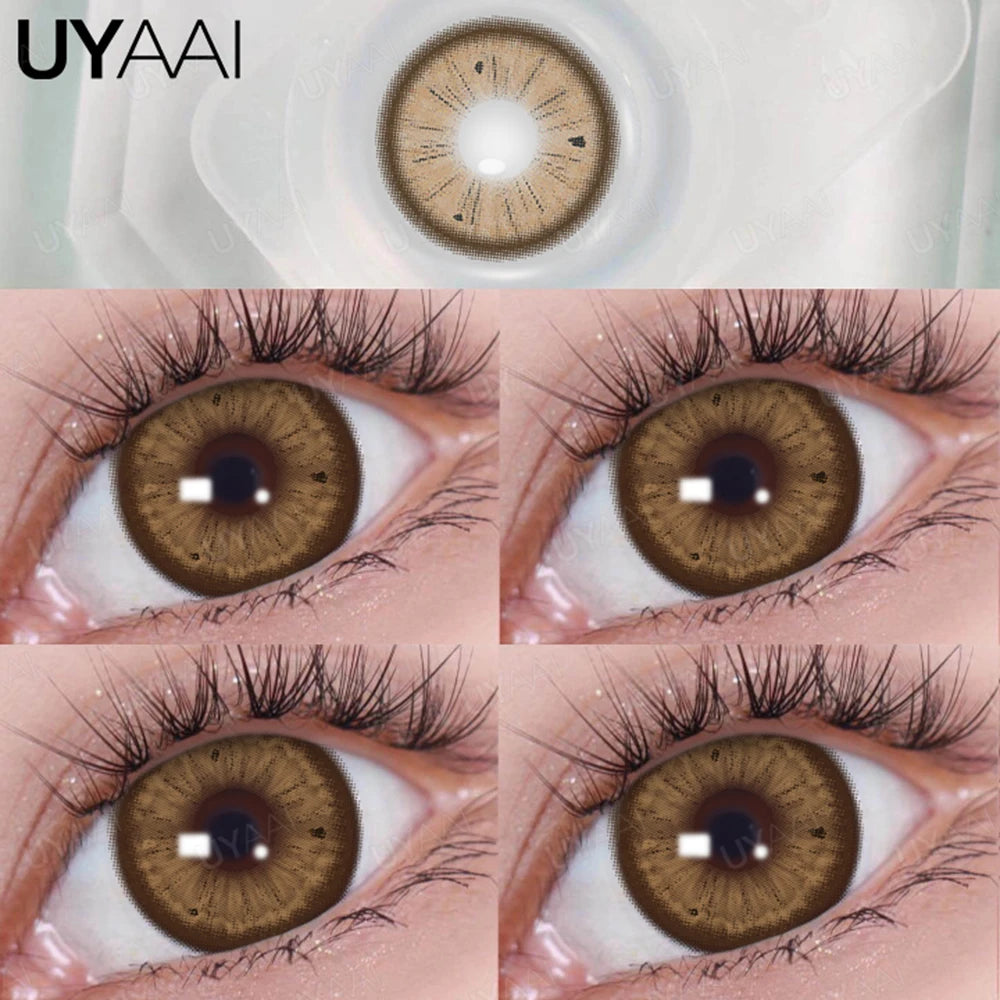 UYAAI Color Contact Lenses for Eyes Korean Lens Natural Big Eye Lenses Brown Lenses Blue Eye Contact Green Color Lens Eye