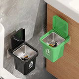 Qfdian Trash can ashtray with lid, stainless steel ashtray, bathroom wall hanging, notch anti-fly ash ashtray