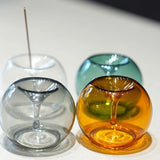 Qfdian  Glass Sphere Glass Incense Holder Household Chinese Incense Stick Incense Burners Yoga Tea Ceremony Relieve Home Fragrance Gifts