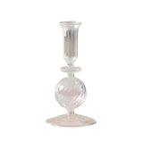 Qfdian 1pc Glass Vases Nordic Candlestick Wedding Decoration Christmas Decoration Candle Stick Holder Home Decor Flower Vase