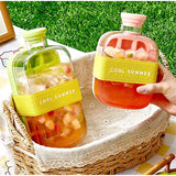 Qfdian  2-in-1 With Straw Water Bottle Ice Cube Silicone Tray Food-grade Ice Make Pressing Mould Ice Drink Cup Outdoor Fruit Juice Cup