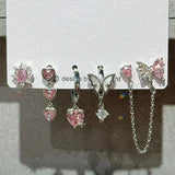 Qfdian Personalized Punk Star Heart Cross Chain Double Layer Necklace For Men Women Y2K Fashion Trend Rock Party Grunge EMO Accessories