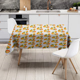 Qfdian  Fruit Tablecloth Cute Orange Pattern Kitchen Dining Table Cover Washable Tropical Decor Festive Party Table Topper Home Decor
