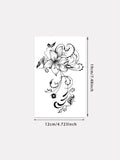 Qfdian  Lily Tattoo Sticker Temporary Tattoo, Simple Sketch Line Flower Tattoo, Sexy Waist Belly Body Art, Waterproof Long-Lasting Tatto