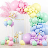Qfdian  Pastel Balloons Garland Kit Macaron Latex Balloon Arch Easter 1st Birthday Party Decor Baby Shower Wedding Globos Set Decoration