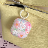 Qfdian Transparent Oil Painting Flower Shockproof Protector With Keychain For AirPods 1 2 3 4 Case For AirPods Pro 2 Protection Cover