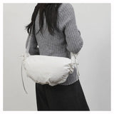 Qfdian Nylon Vintage Women Trendy Shoulder Bag Grunge Fashion Casual All Match Handbags Y2k Aesthetic Simple Office Lady Crossbody Bags