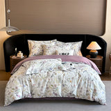 Qfdian 600TC Egyptian Cotton Flowers Butterfly Print Bedding Set Single Double Queen King Size Duvet cover Set Bed Sheet Pillowcases