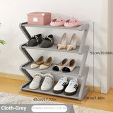 Qfdian 4-Tier Pink Z-Shaped Shoe Rack - Floor-Mounted Storage Rack for Living Room Bedroom & Entryway|Shoe Rack|Shoe Storage Organizer