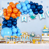 Qfdian  100Pcs Navy Blue Orange Balloon Garland Kit Birthday Baby Shower Balloon Arch Decoration Wedding Engagement Party Air Globos Set
