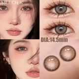 Qfdian New Style Contact Lens Belt Grade 14.5MM Big Eye  Series Red Brown GDIA: 14.2MM 1 Year Use Soft Hydrogel WT: 40%