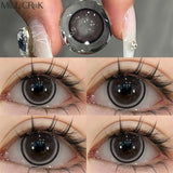 Qfdian 1 Pair Myopia Colored Contact Lenses Red Blue Natural Look Pupils Beauty Color Lens Big Eyes Contacts Cosmetics Yearly