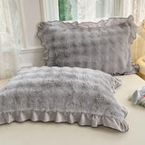 Qfdian  Cute Fluffy Ruffled Home Pillow Cover Pink Plush Pillow Cover Girly Bedroom Decor for Bed Cushion & Home Decoration Bedding Gift