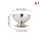 Qfdian 2025 New Stainless Steel Goblet Cup Ice Cream Dessert Salad Bowl Fruit Plate Snack Dish KTV Bar Supplies