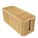 Qfdian  Cord Organizer Box Hand-woven Wire Storage Box Breathable Cable Hider Box Cord Hider Wire Box Desktop Data Line Plug Holders