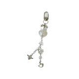 Qfdian Laser Heart rocking horse Beaded Charm Phone Pendant Crystal Wristband Keychain Bracelet Lanyard Cord