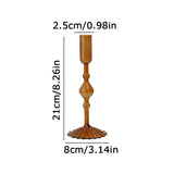 Qfdian  Retro Glass Candle Holder Wedding Supplies Candlelight Dinner Candlestick Props Ornament High Footed Candlestick Home Decoration