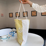 Qfdian  Korean Women Trendy Harajuku Handbags Patchwork Sequined Chic Plaid Embroidery Shoulder Bags Y2k Aesthetic Fashion Underarm Bag