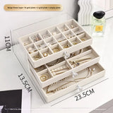 Qfdian  3/5Layer Flannel Jewelry Box Earring Necklace Ring Boxes Jewelry Dustproof Tabletop Organizers Multifunctional Storage Box Gifts