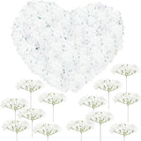 100 Pcs Hydrangea Artificial Flowers Silk Hydrangeas Flower Heads with Stems Fake Hydrangea Bouquet for Wedding DIY Floral Decor