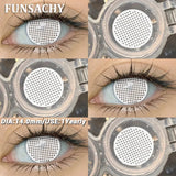Qfdian  1 Pair Crazy Halloween Cosplay Contact Lenses Eye Makeup Lens Vampire White Black Red Contacts Anime Cosplay Softlens
