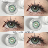 Qfdian  2Pcs New Color Colored Contact Soft Circular Lenses Beauty Pupil Brown Series Eyes Makeup Blue High Quality Softlens