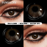 Qfdian  1 Pair Big Black Contact Lenses Beautiful Pupils for Eyes Colored Softlens Natural Brown Grey Lens Contacts Yearly Lens